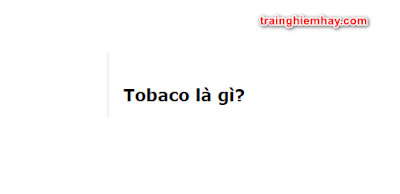 Tobaco là gì? Bỏ qua bài viết là tiếc cả đời!